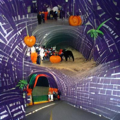 Eerie Halloween Tunnel Entrance Decoration