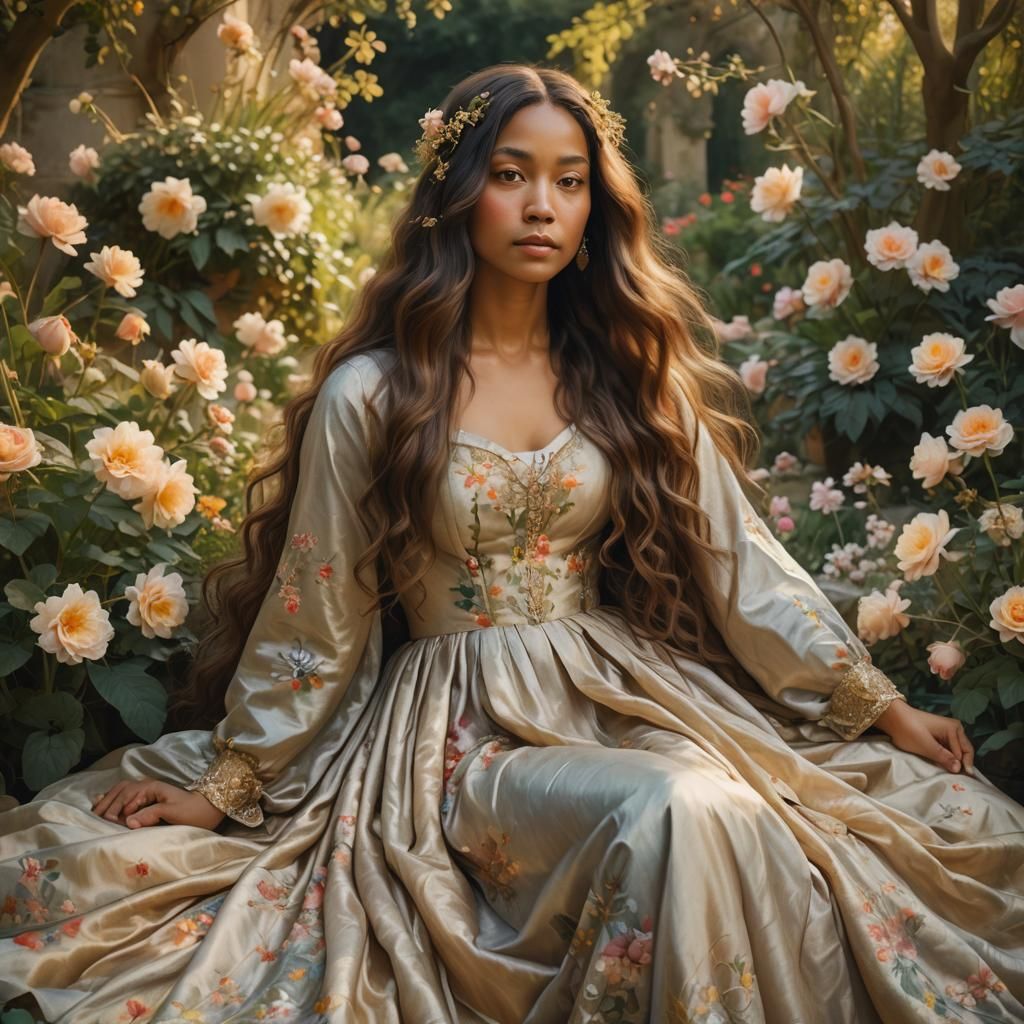 Renaissance Portrait of a Woman in Oil Painting Style