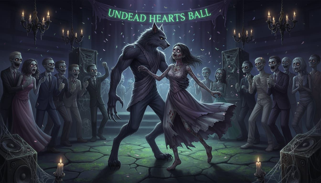 Ghoul High School Prom: Werewolf Dances with Zombie