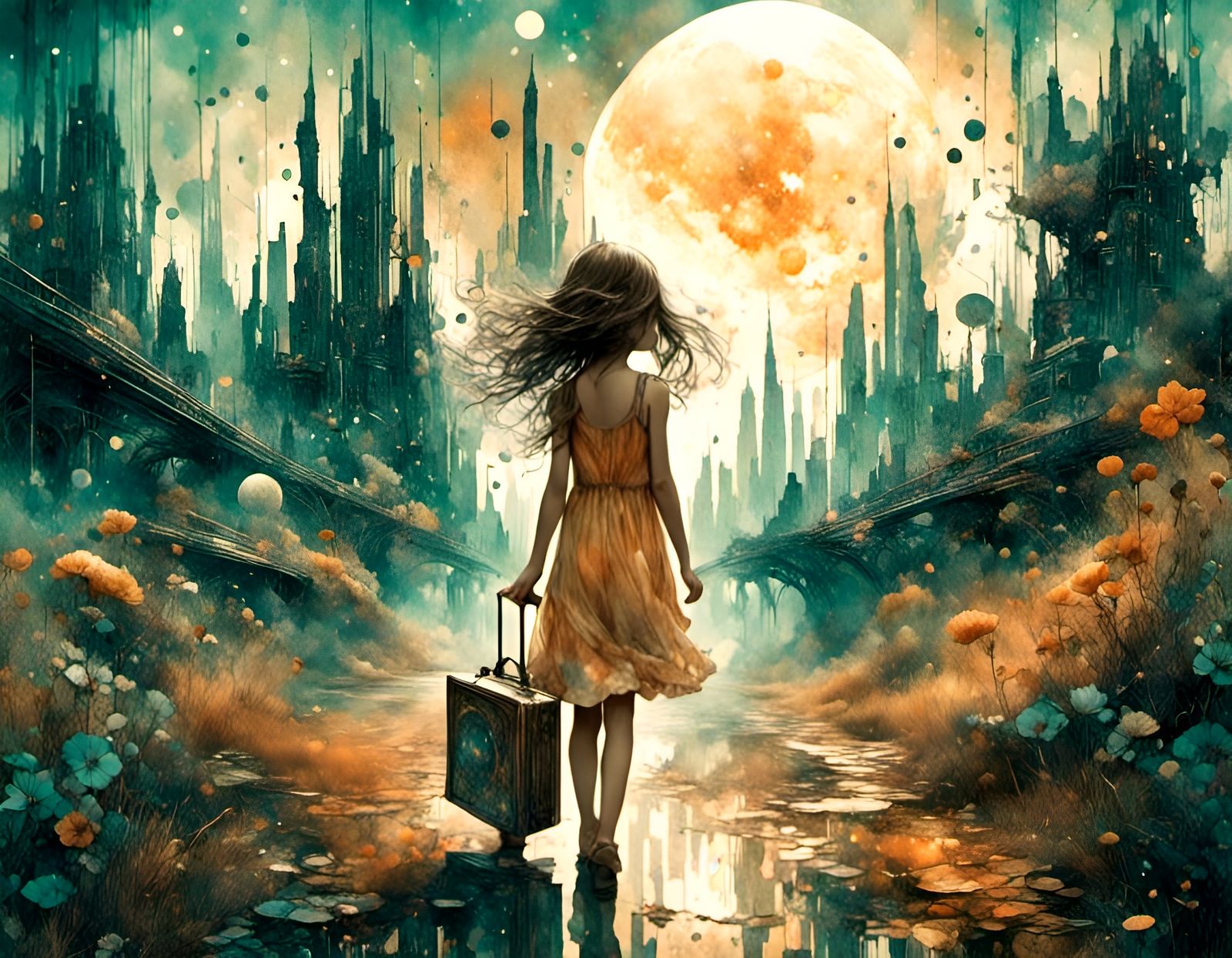 Surreal Portal to Wonderland in a Modern City