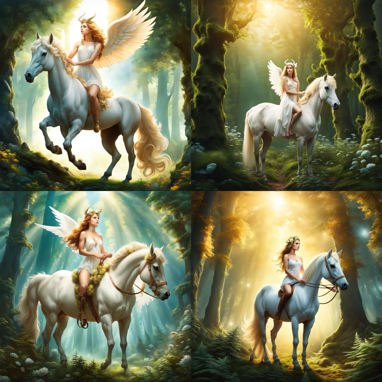 Angelic Centaur in a Heavenly Forest