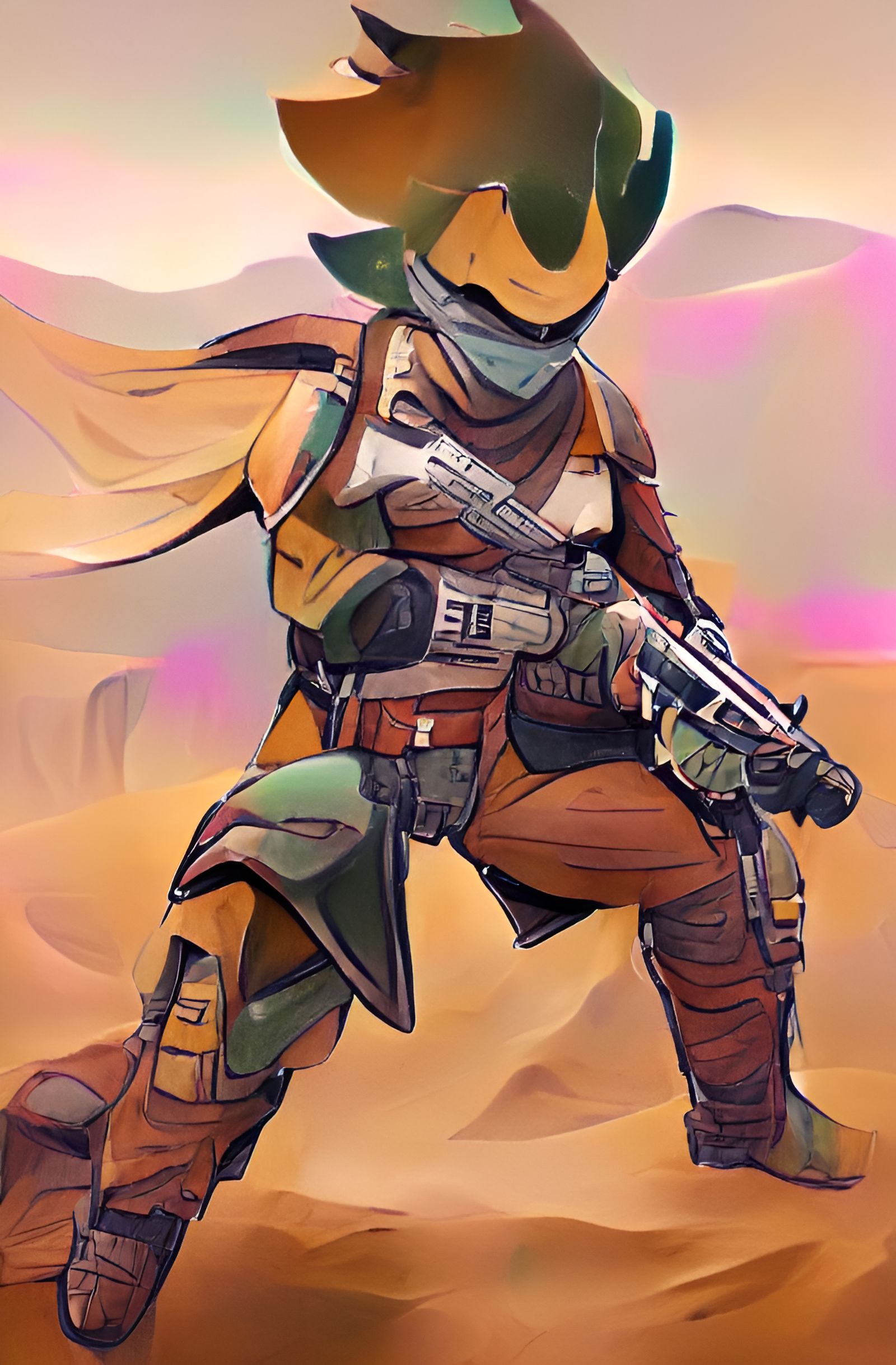 Sci-Fi Bounty Hunter in Mandalorian Style