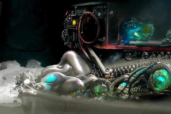 Steampunk Spaceship Illustration in 8K Resolution