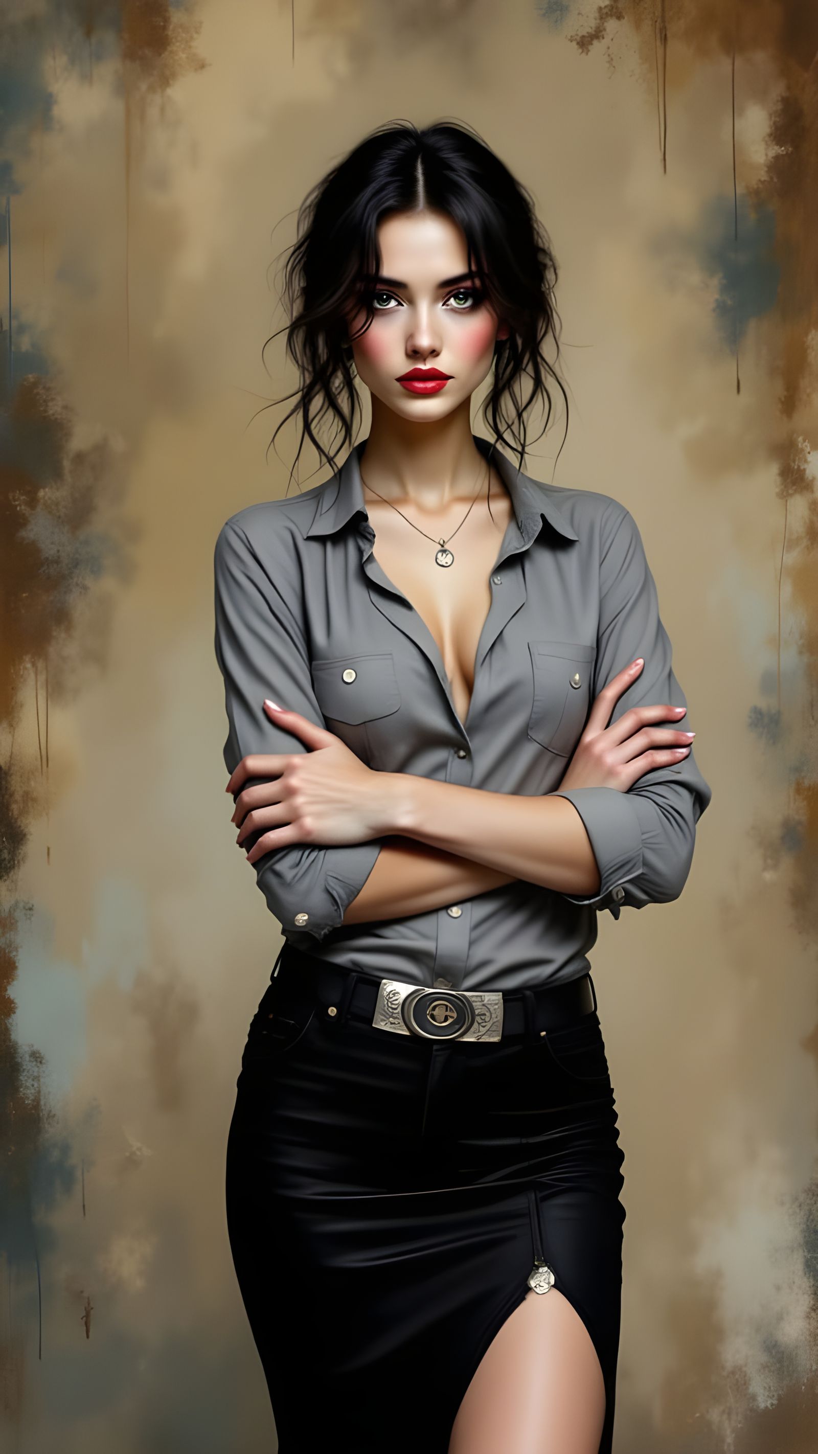 Ethereal Pin-Up Goddess in Golden Hour Light