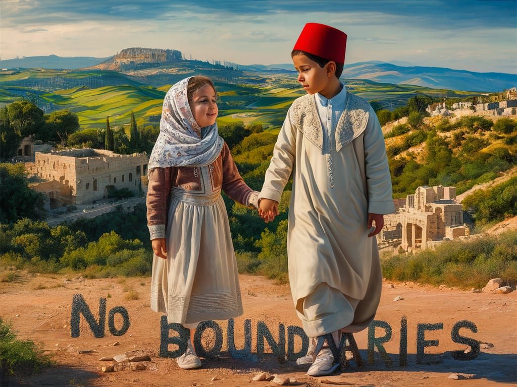 Children in Palestine: Hyperrealistic Cultural Portrait