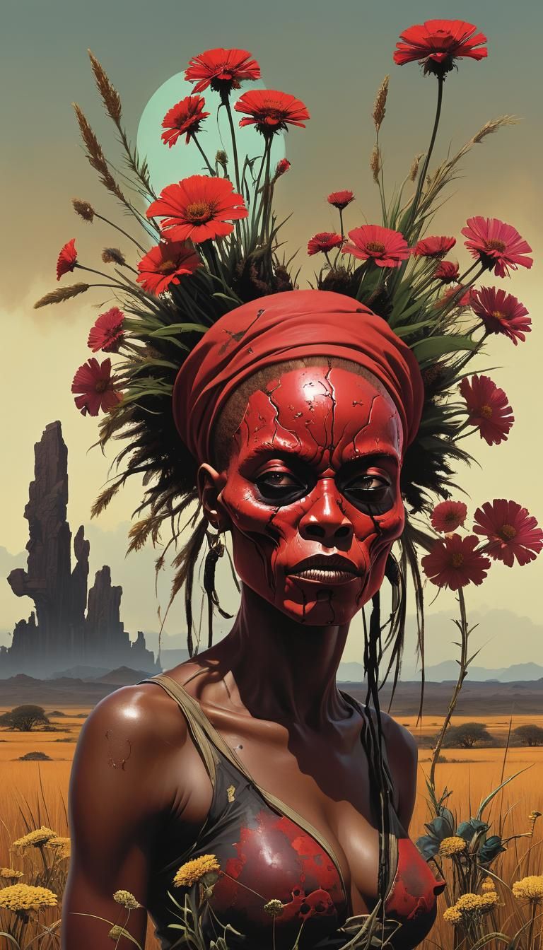 Alien Savannah in Afrofuturist Geometric Style