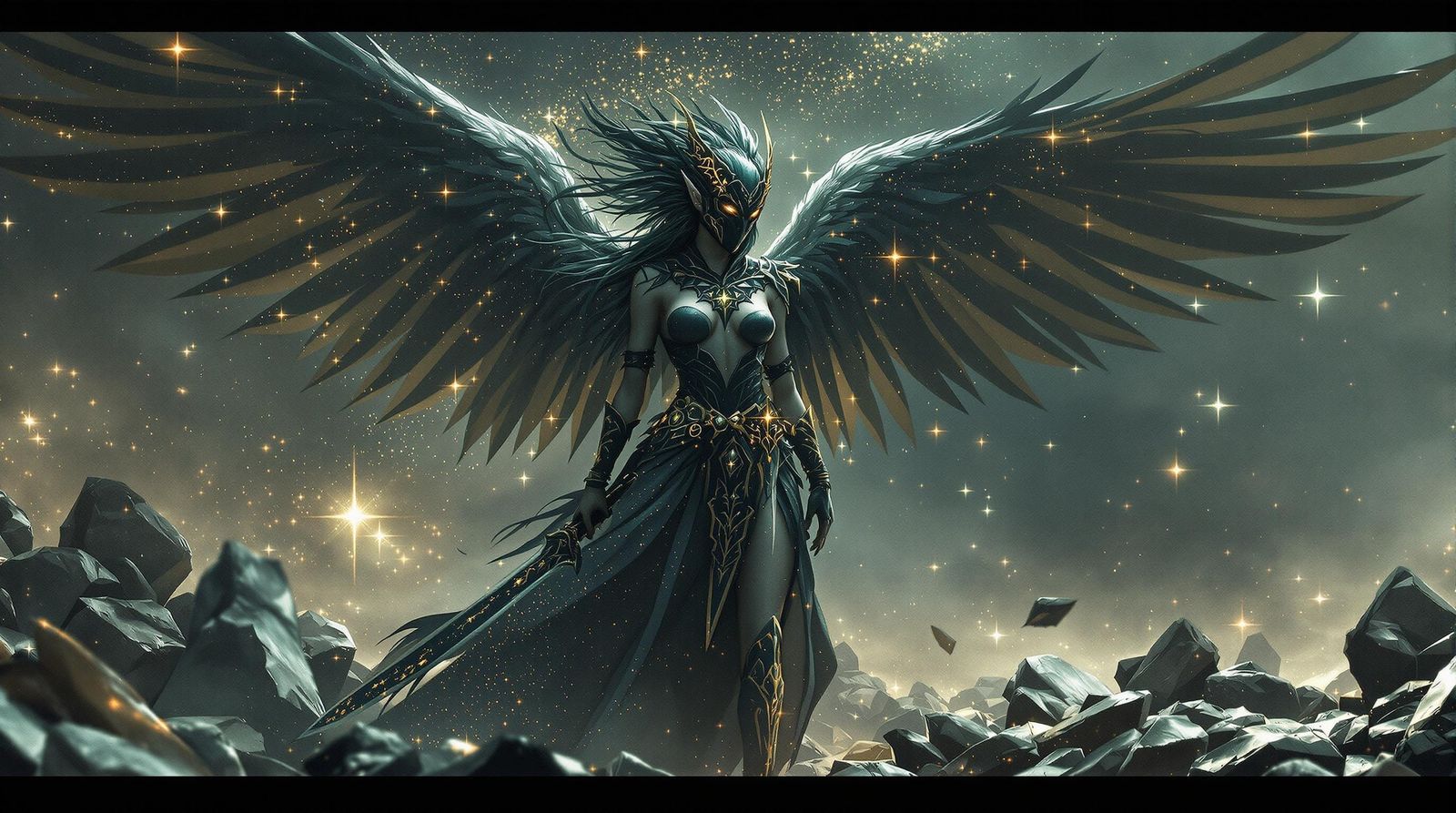 Celestial Elf Warrior on Shattered Battlefield