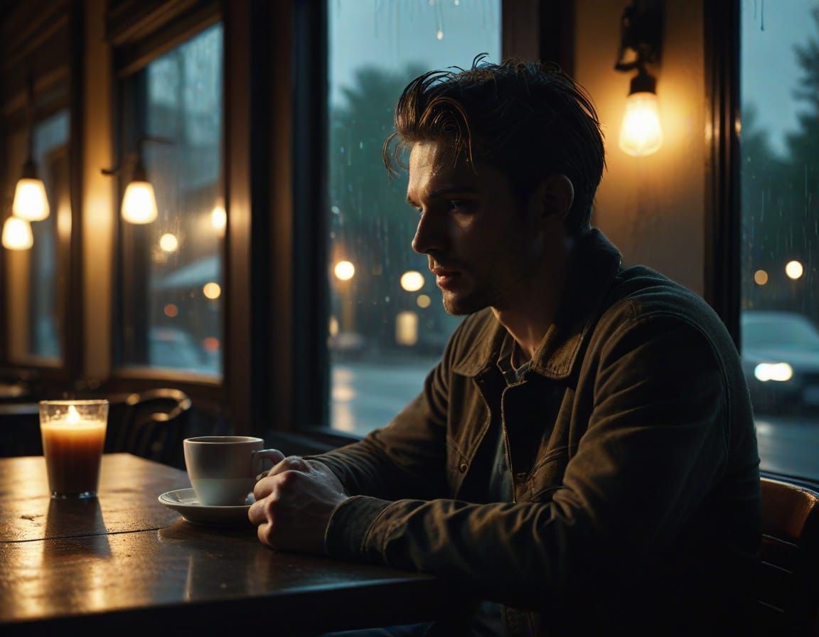 Moody Film Noir Café Scene