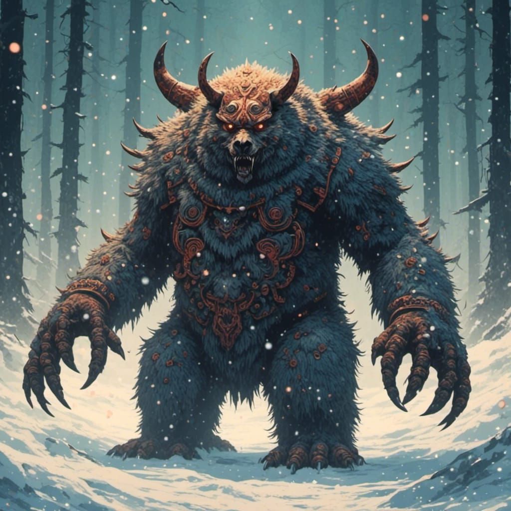 Ominous Owlbear in Snow