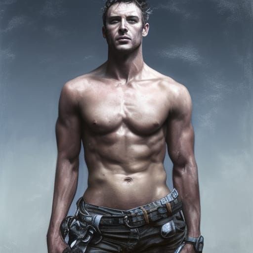 Hyperdetailed Photorealistic Male Model in Dark Fantasy Styl...