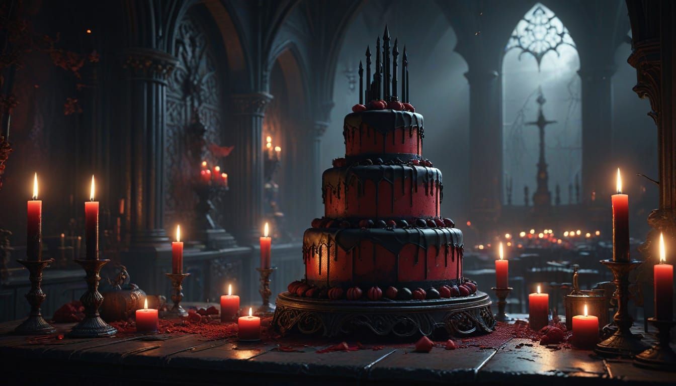 Sinister Vampire Birthday Party in Shadowy Hall