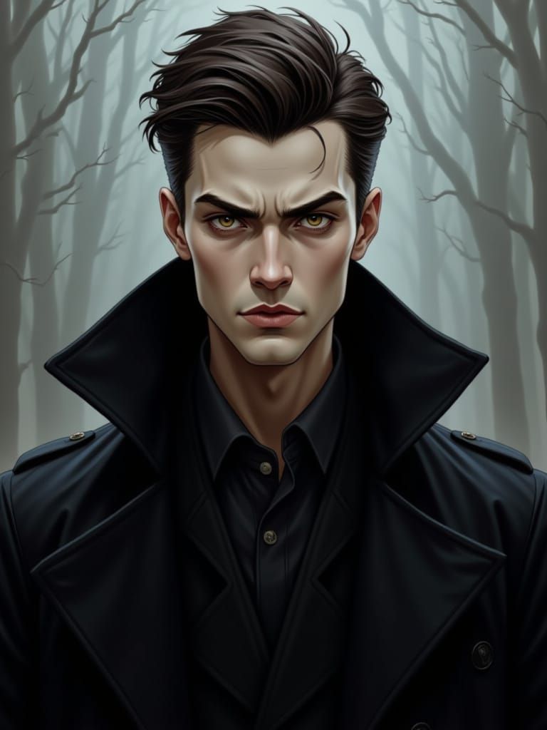 Slavic Vampire Portrait in Dishonored Art Style