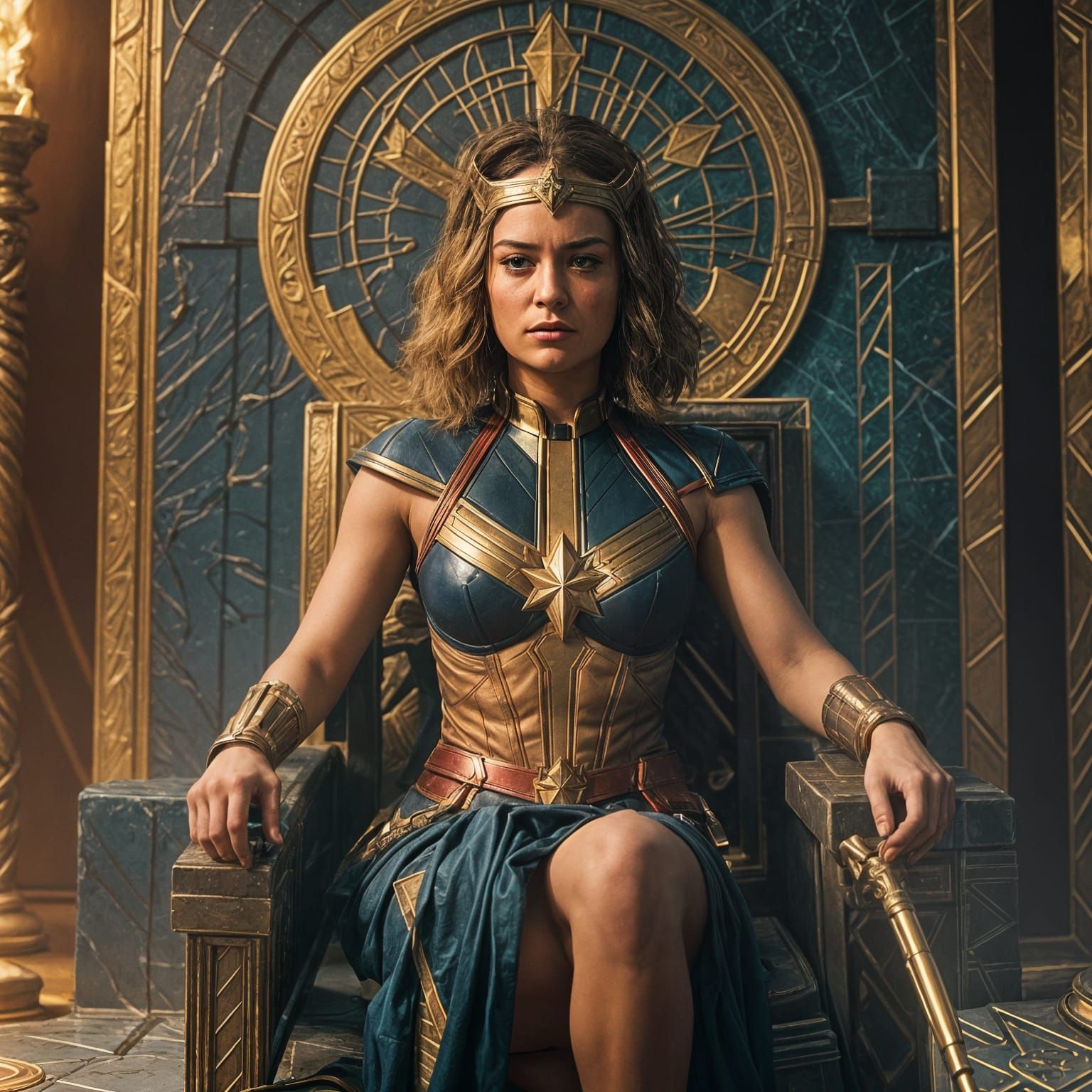 Captain Marvel as Cleopatra: Cinematic Film Still