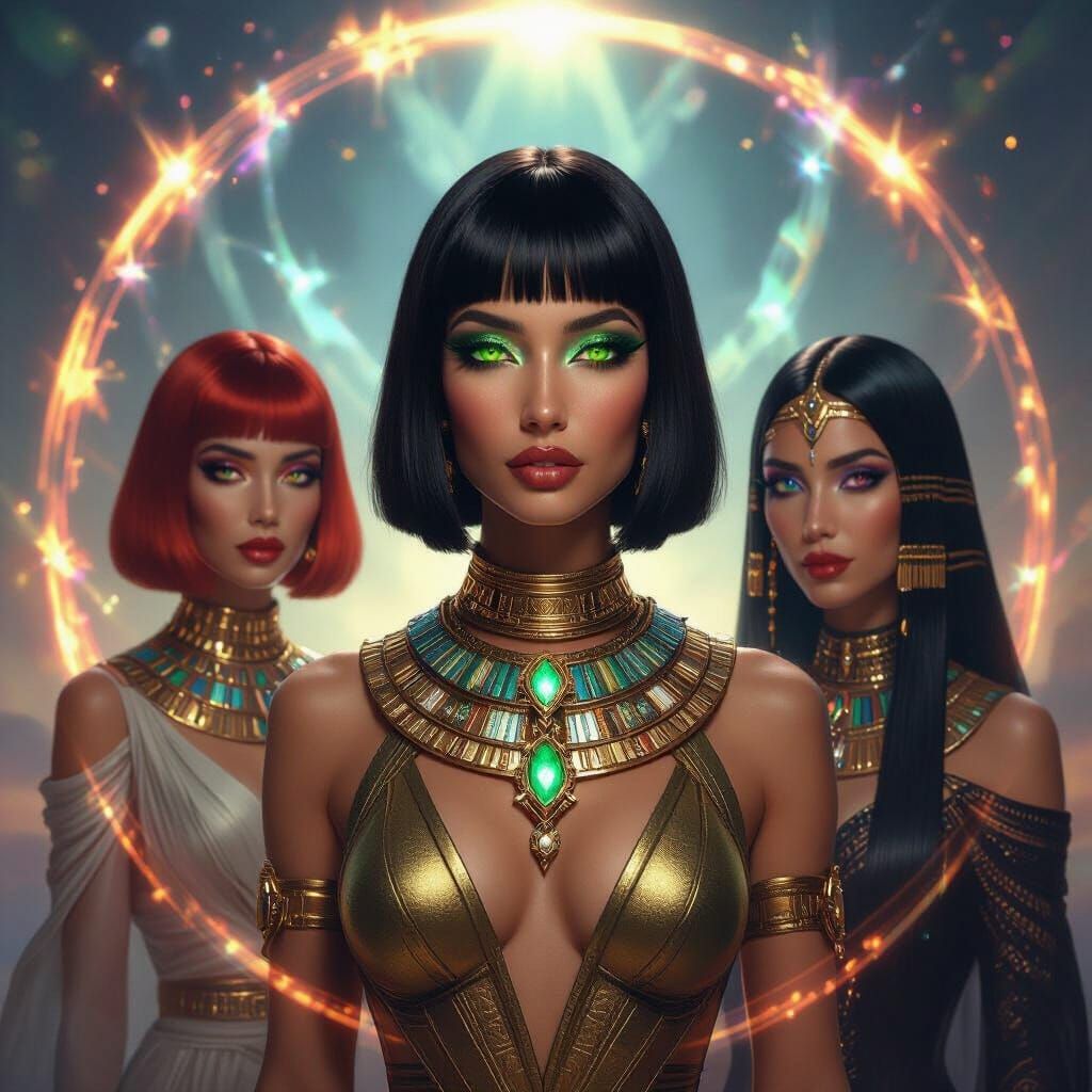 Cleopatra-Inspired Loxy in Cosmic Dreamscape