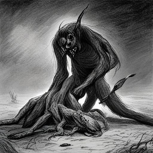 Horrifying Demon Spiders in Dark Fantasy Style