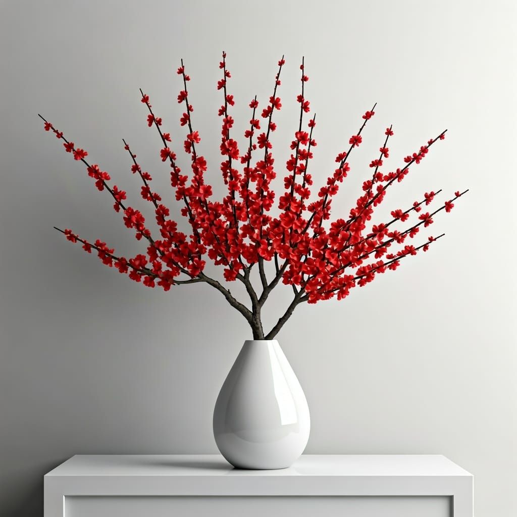 Elegant Cherry Blossom Tree in Minimalist Style