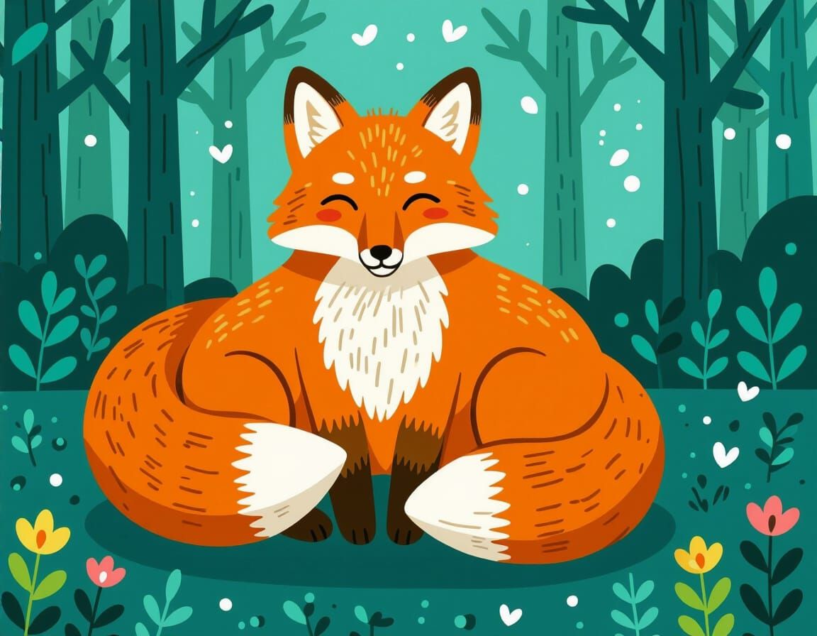 Relaxed Fox in Natural Habitat