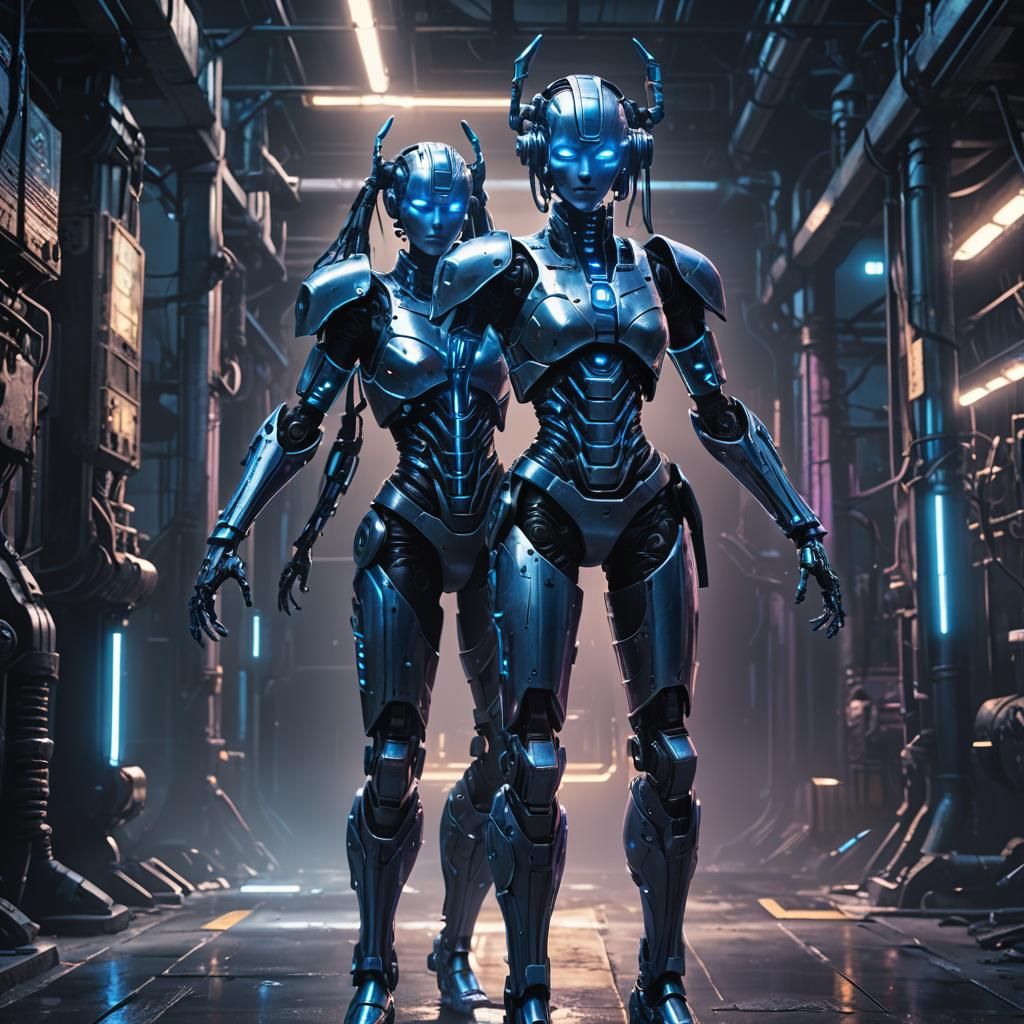 Futuristic Cybernetic Fembot Concept Art