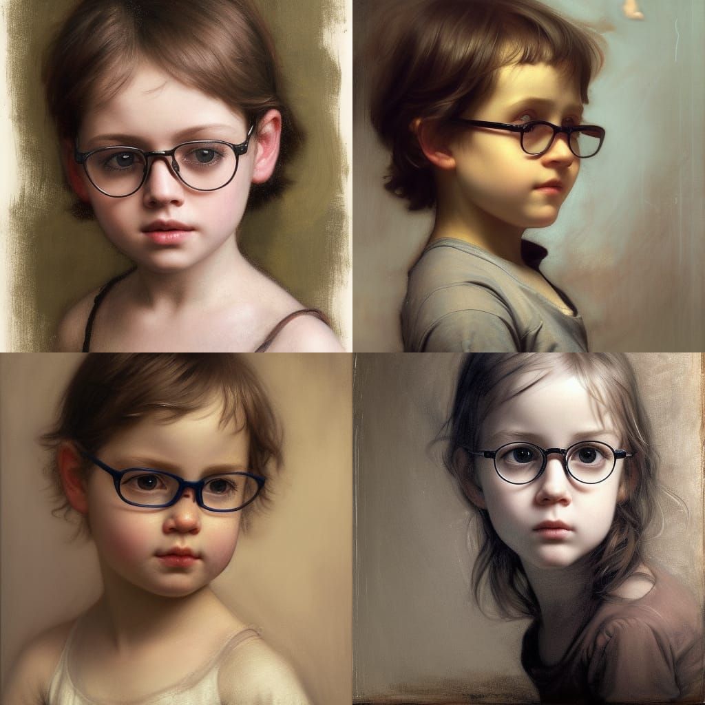 Cute Youth in Glasses: Hyperrealistic Portrait