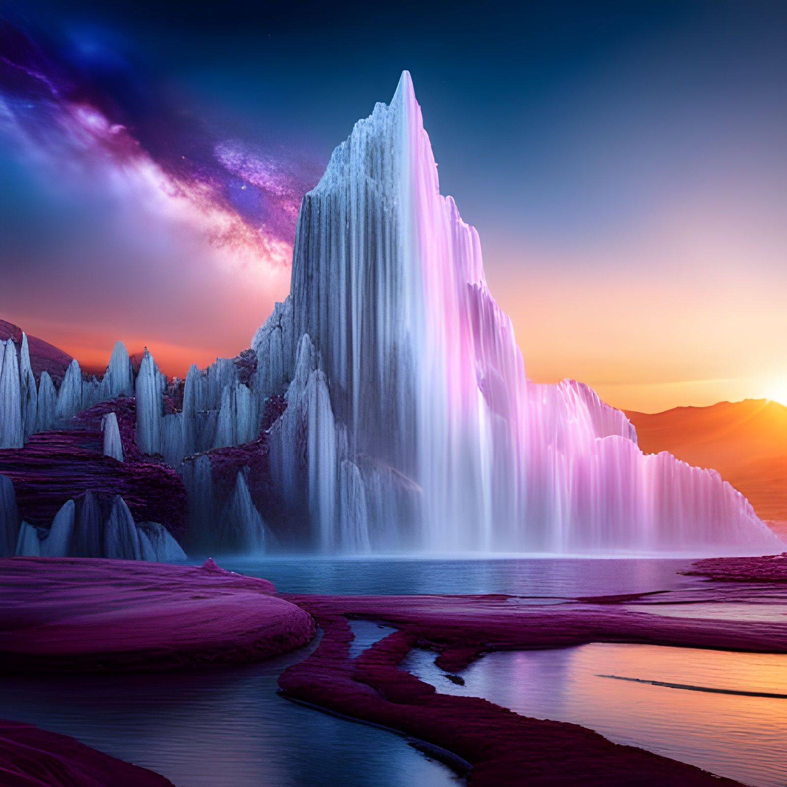 Crystalline Waterfall Flowing Through the Galaxy