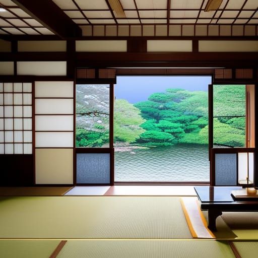 Japanese House with Garden View
