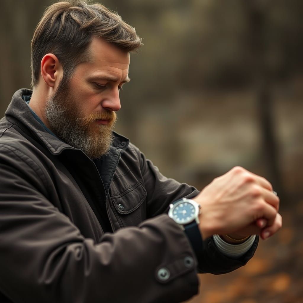 Jesus-like Man Checking His Watch