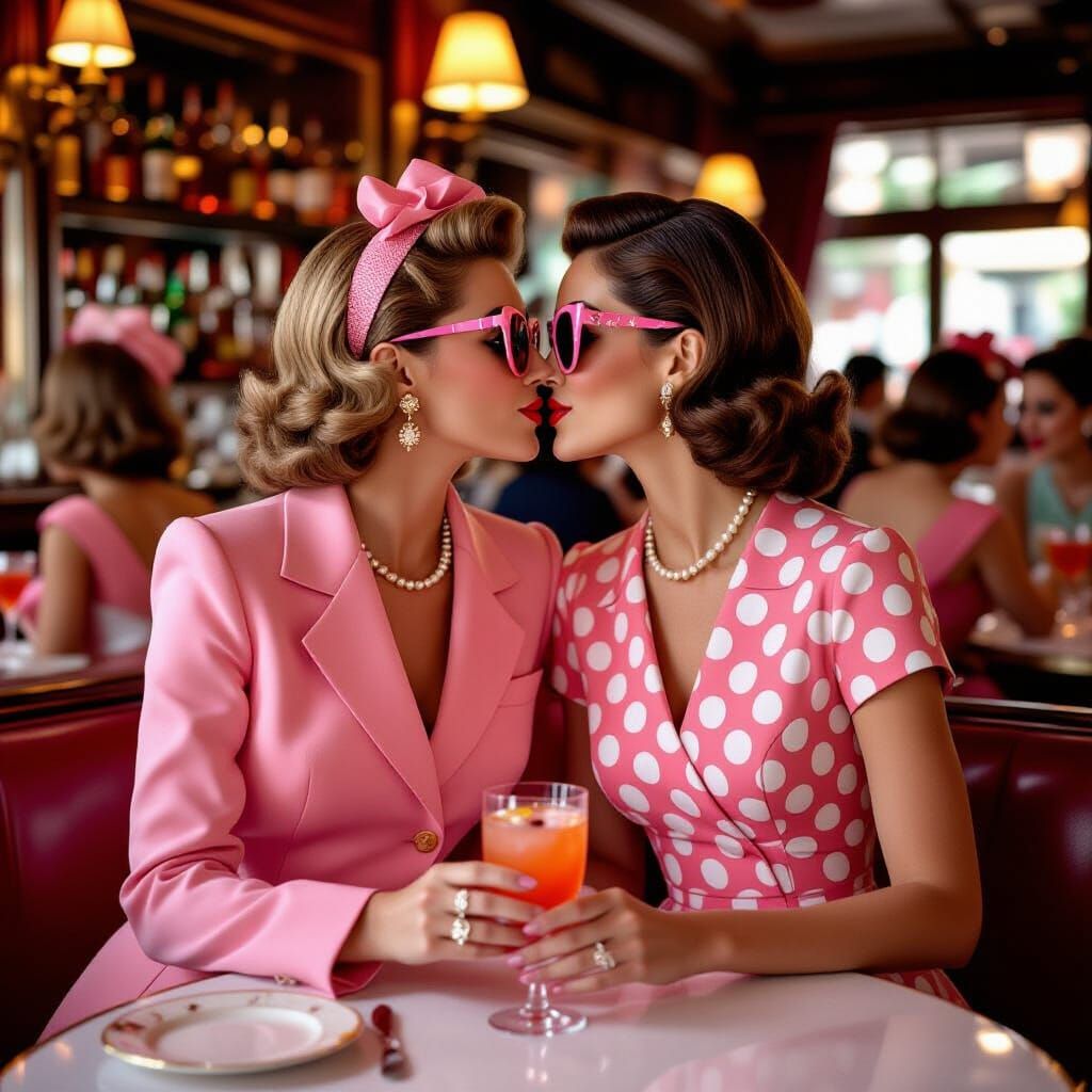Vintage Chic: Kiss in a Parisian Bar