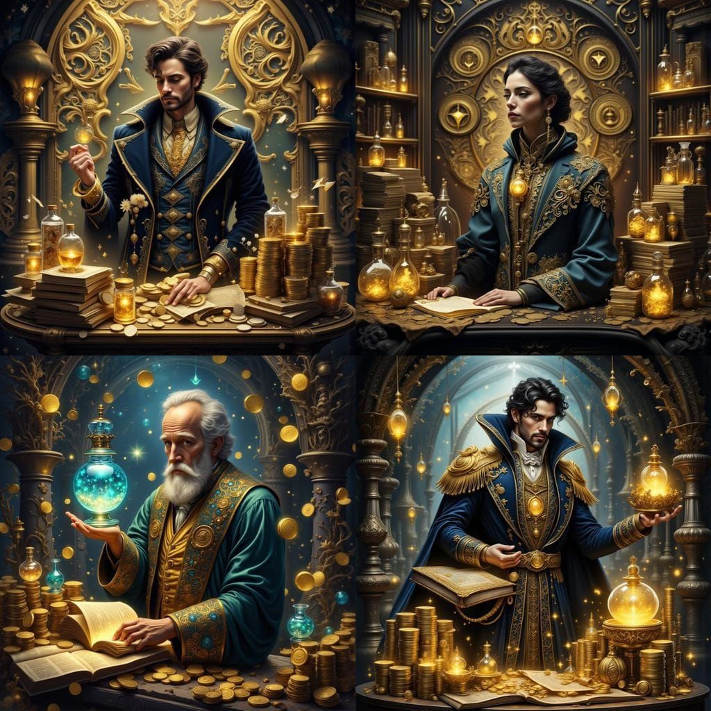 Alchemist Banker in Arcane Vault as Concept Art