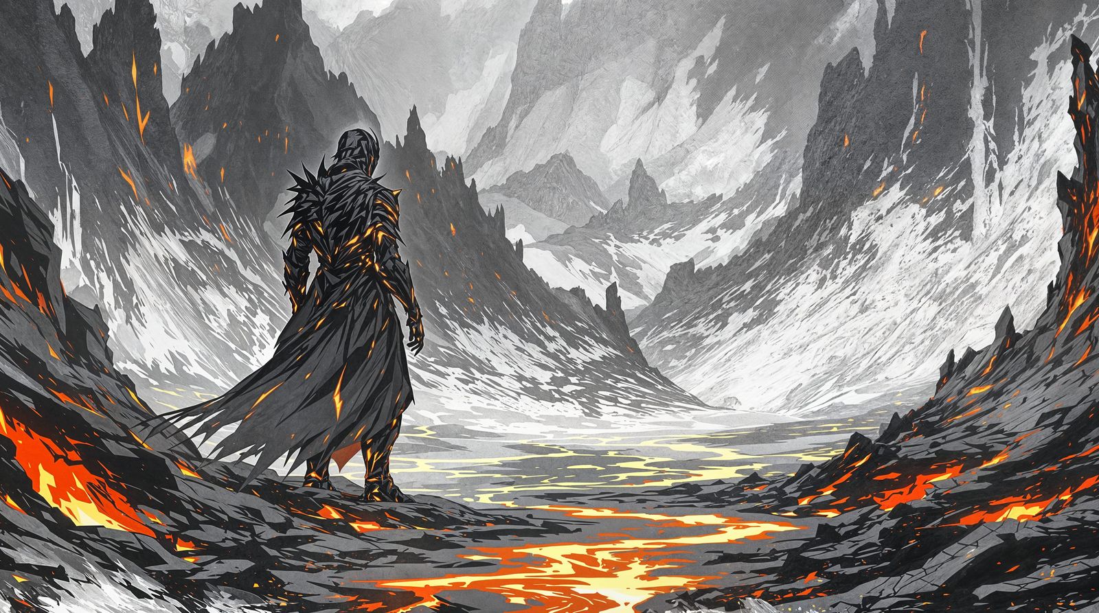 Dark Obsidian Armor in Volcanic Dawn