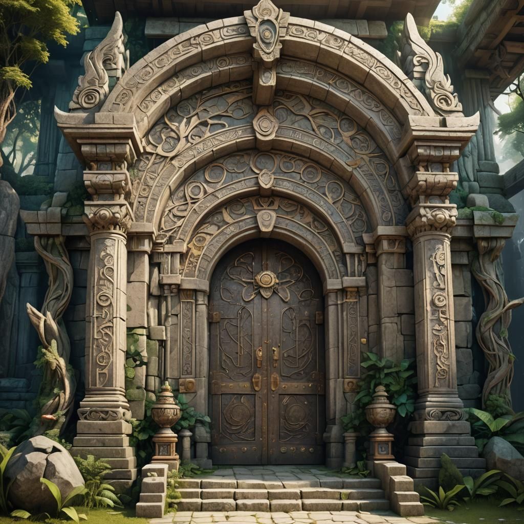 Fantasy Temple Entrance: Creation, Purification, Renewal