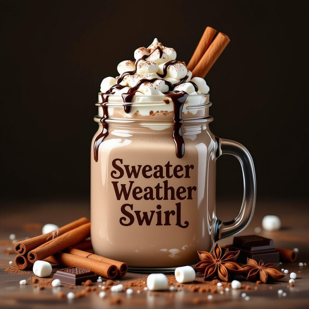 Cozy Mason Jar of Hot Chocolate with Marshmallows