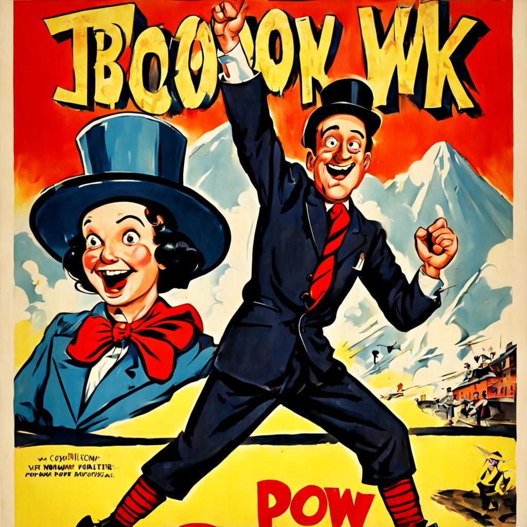 Vintage Cartoon Poster: 'Boom Pow Tschwonk'