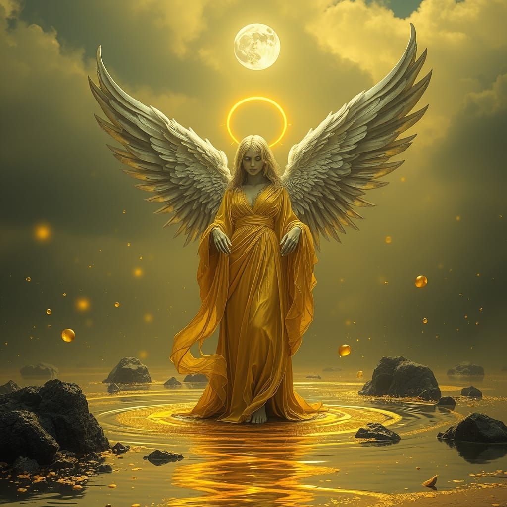 Golden Angel of Death Under Silver Moon