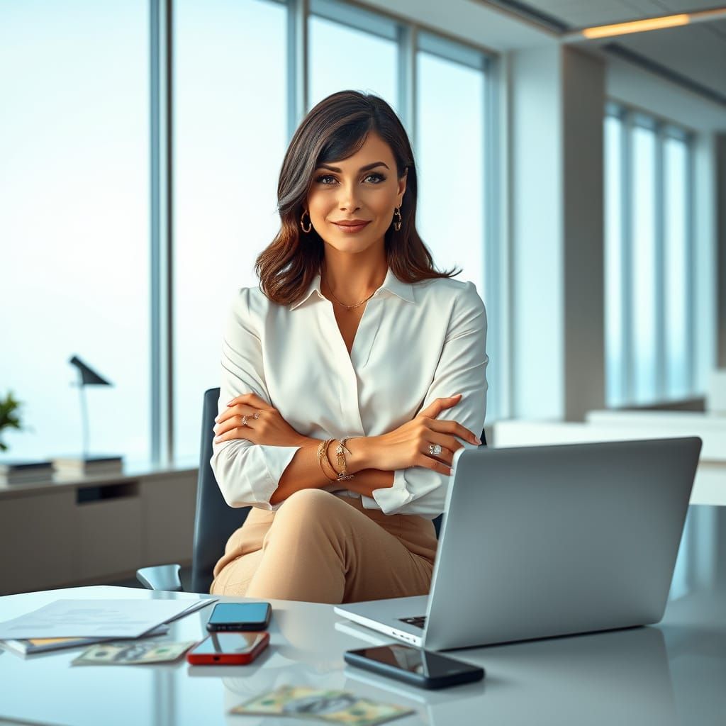 Powerful Executive Woman in Modern Office