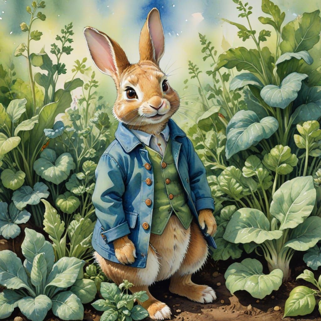 Charming Peter Rabbit Illustration in Vintage Style