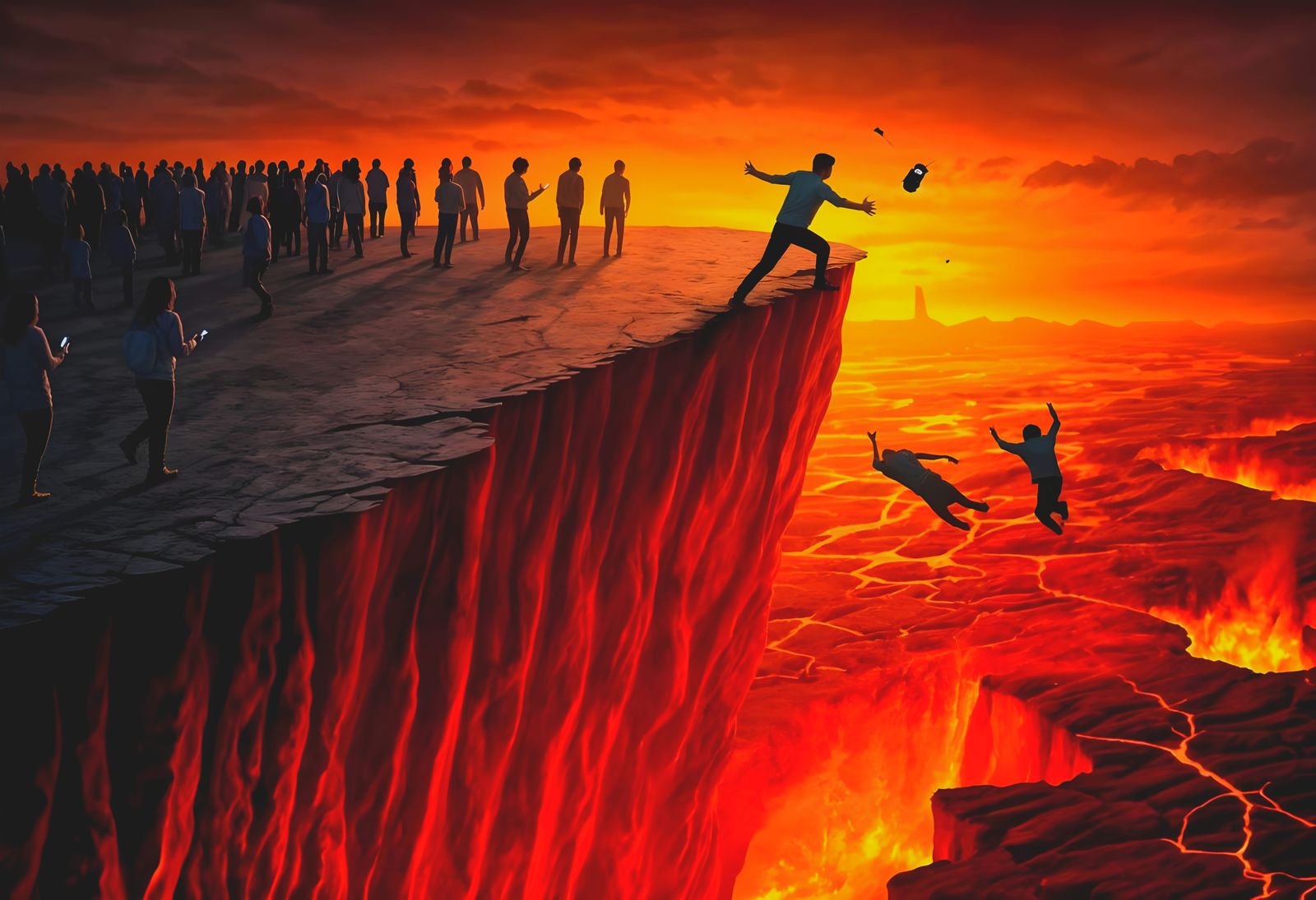 Masses Marching Off Cliff Into Hellscape