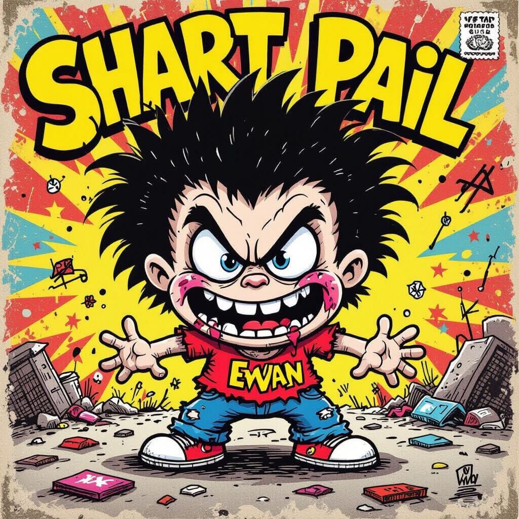 Mischievous Character in Garbage Pail Kids Style