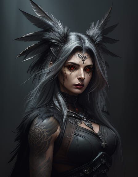 Enchanting Half-Owl Woman in Dark Fantasy Art