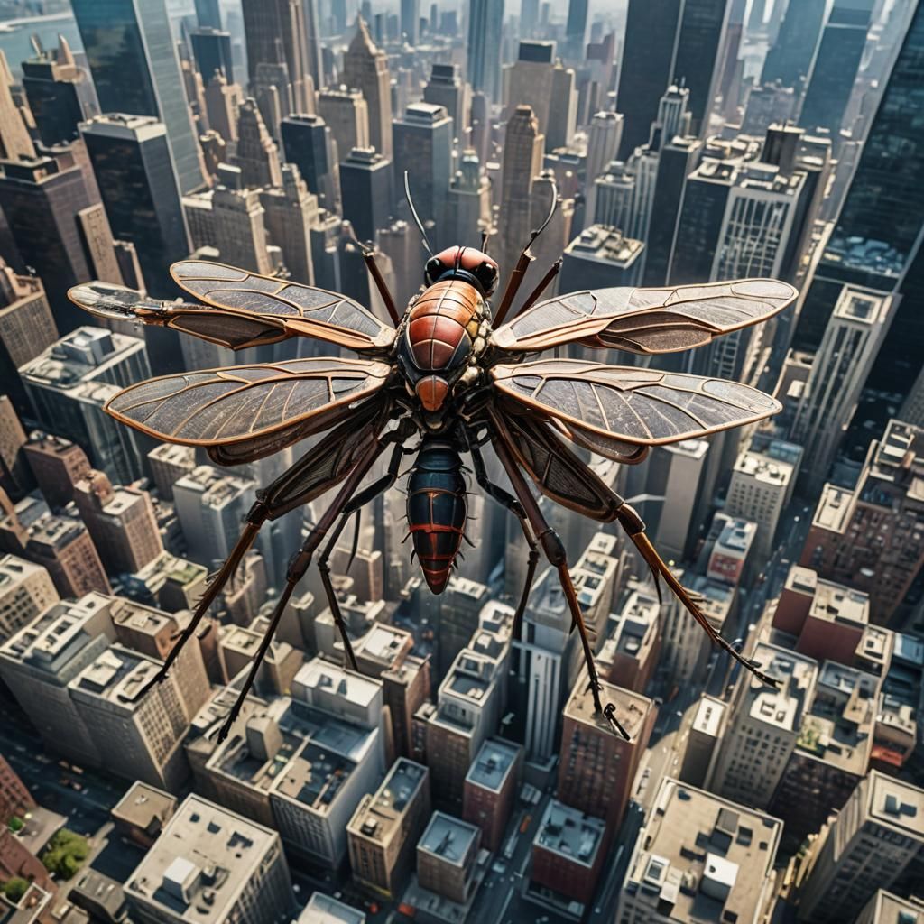 Giant Mosquito in NYC: Sci-Fi Surreal Photo