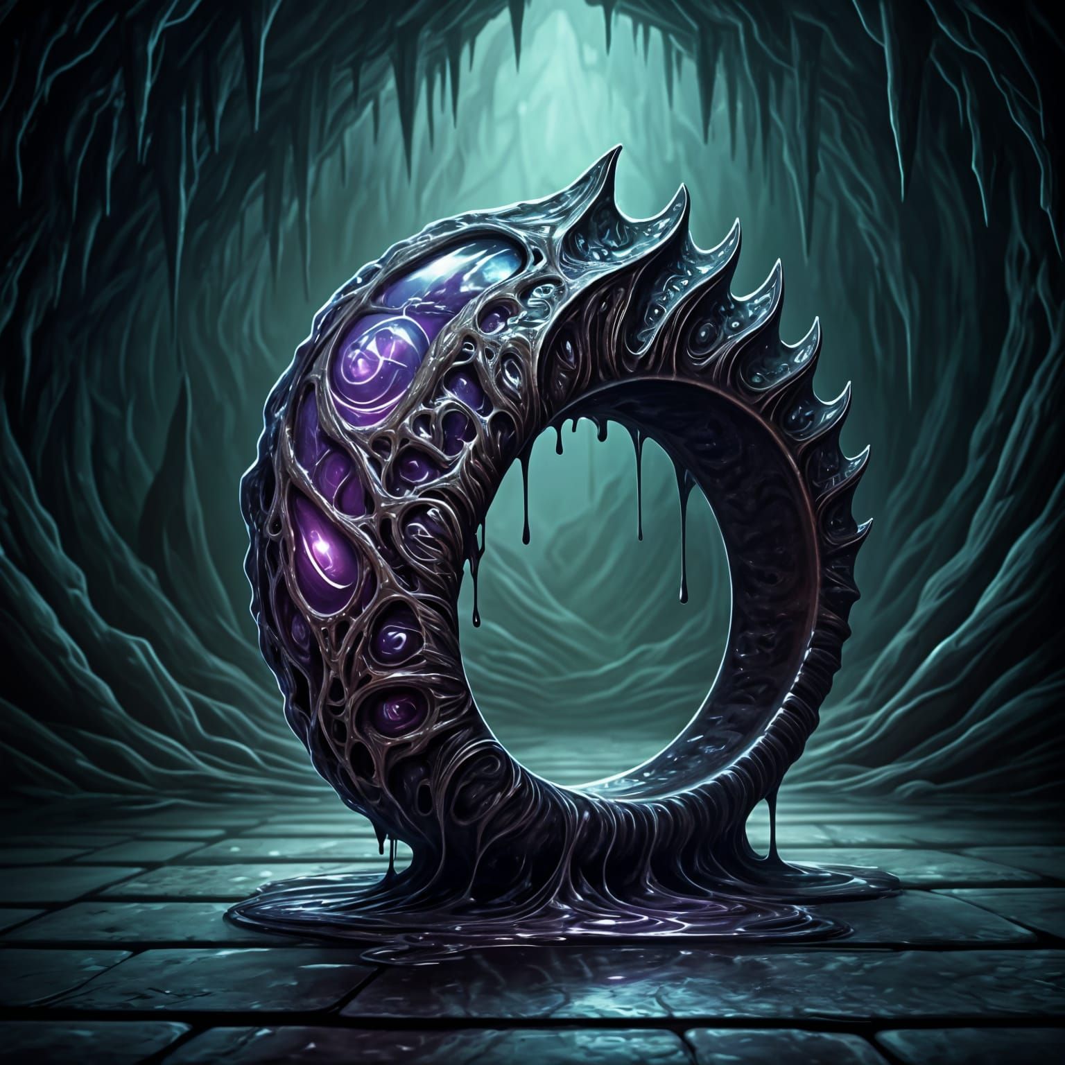 Magical Ring of Ichor and Chitin in Grimdark Style