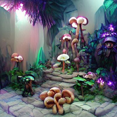 Enchanted Mushroom Jungle in Fantasy Style