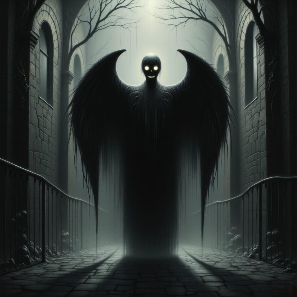 Ominous Dark Figure Amidst Menacing Shadows