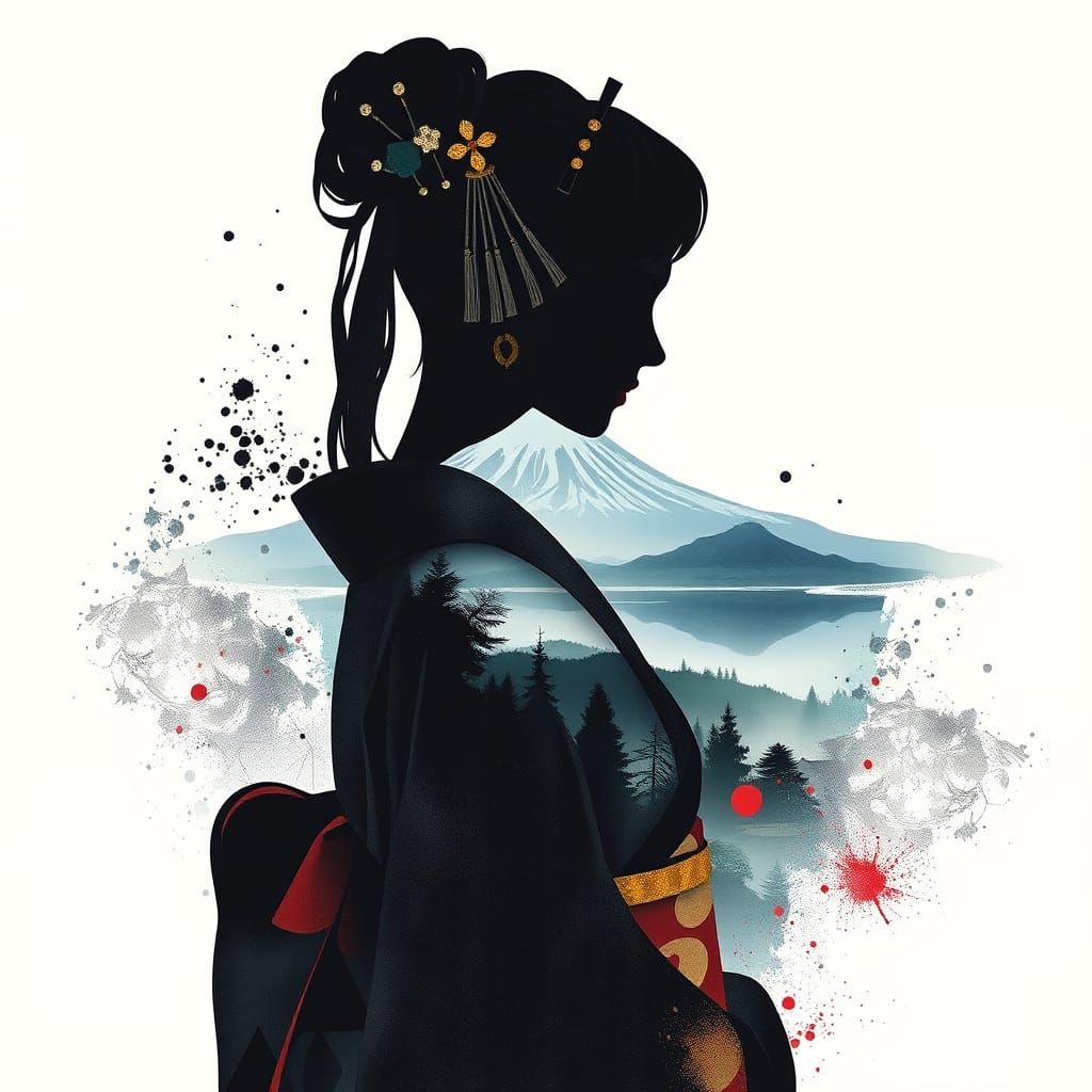 Stylized silhouette of a woman