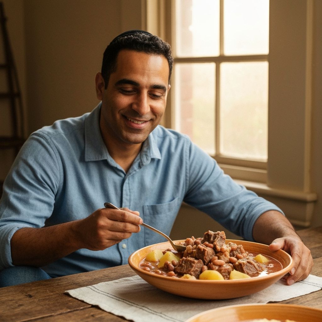 Cholent Double Exposure: A Moment of Culinary Contemplation