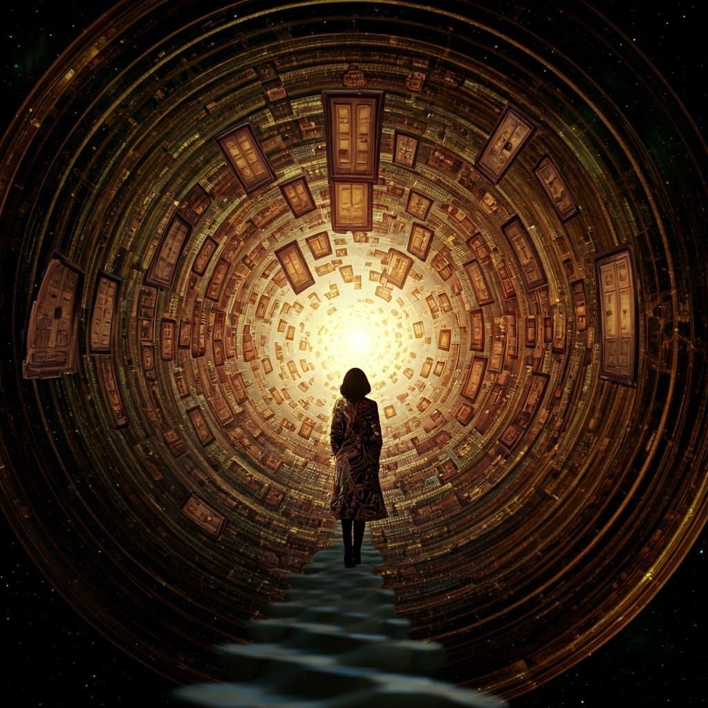 Surreal Vortex of Opportunity in Digital Art Style