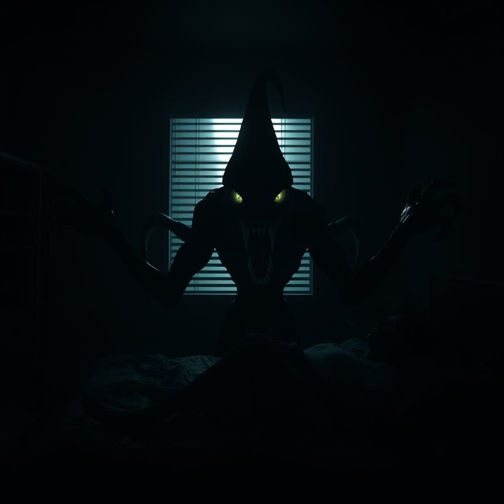 Sinister Boogeyman Silhouette Emerges from Shadows
