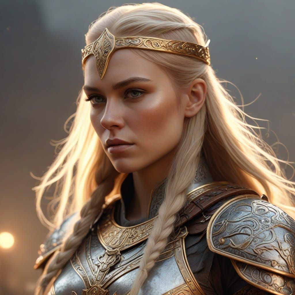 Valkyrie Warrior Woman in Nordic Style