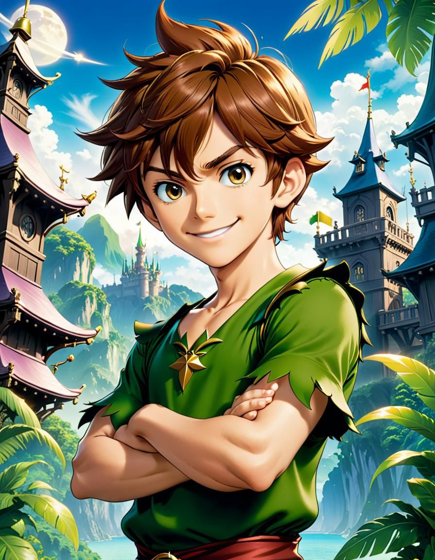 Anime-Style Character Poster of Peter Pan