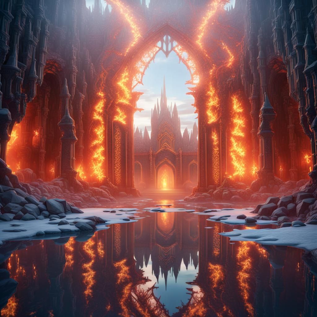 Ice and Fire Kingdoms Reflected in Portal