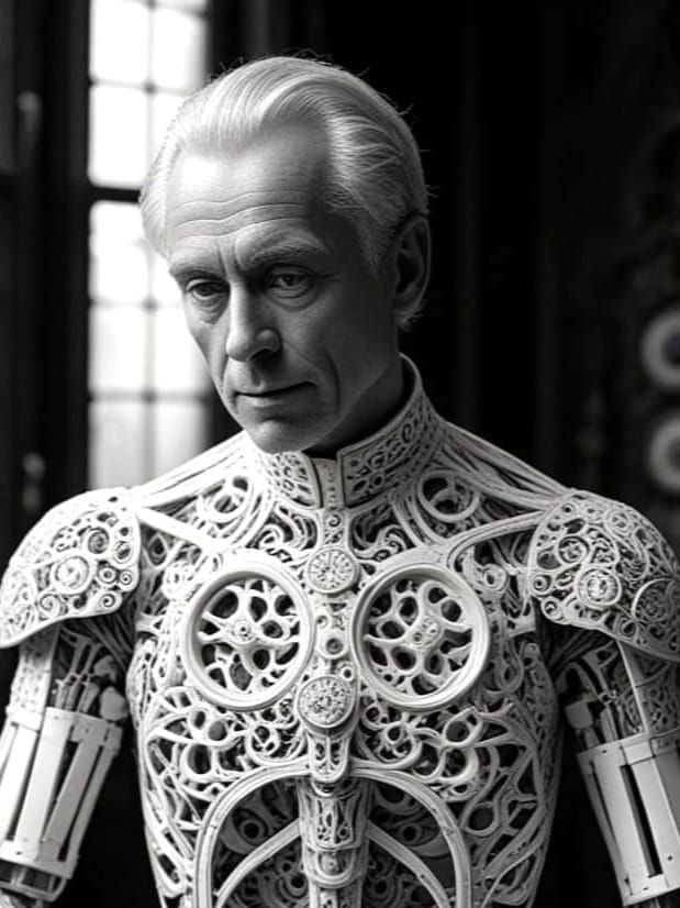 Victorian Artisan Assembling Ivory Automaton